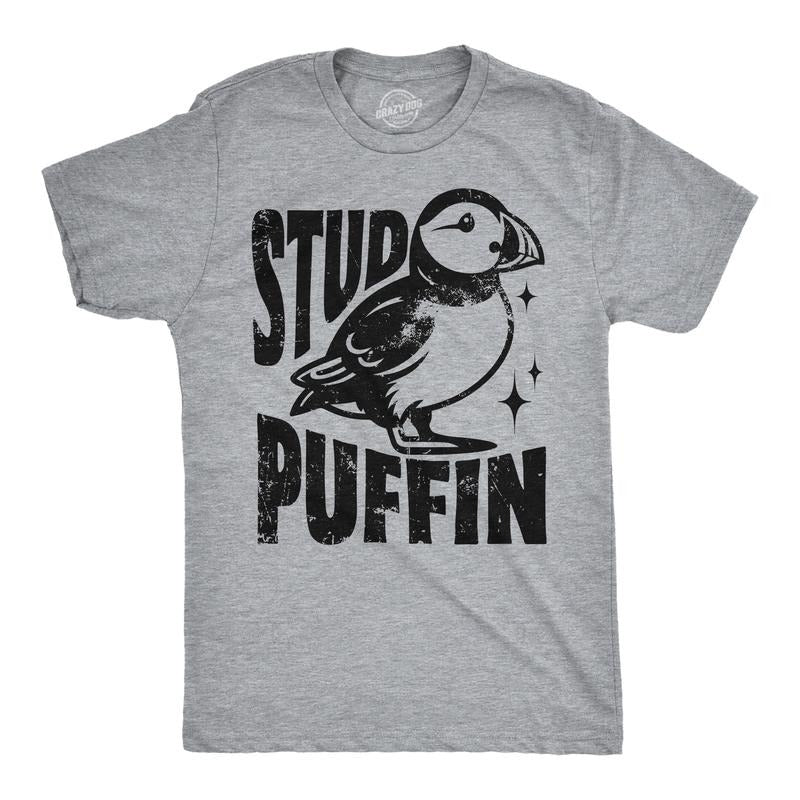Mens Funny T Shirts Stud Puffin Sarcastic Graphic Tee For Men Mens Funny T Shirts Cool Tees Soft Stylish Casual Menswear...