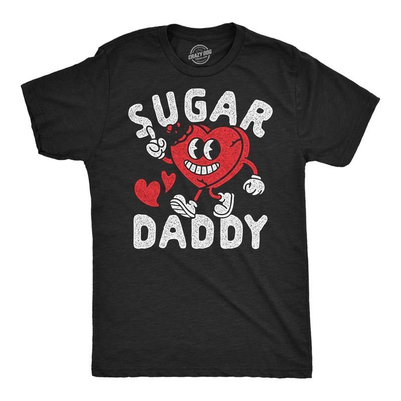 Mens Funny T Shirts Sugar Daddy Heart Valentines Day Novelty Tee For Men Mens Funny T Shirts Cool Tees Soft Stylish...