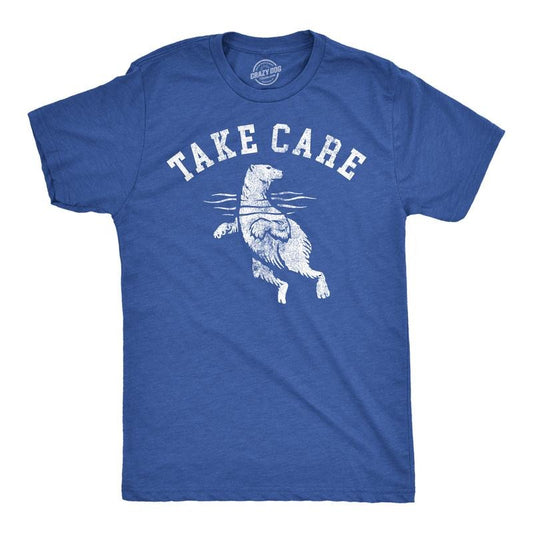 Mens Funny T Shirts Take Care Polar Bear Sarcastic Graphic Novelty Tee For Men Mens Funny T Shirts Cool Tees Soft Stylish...