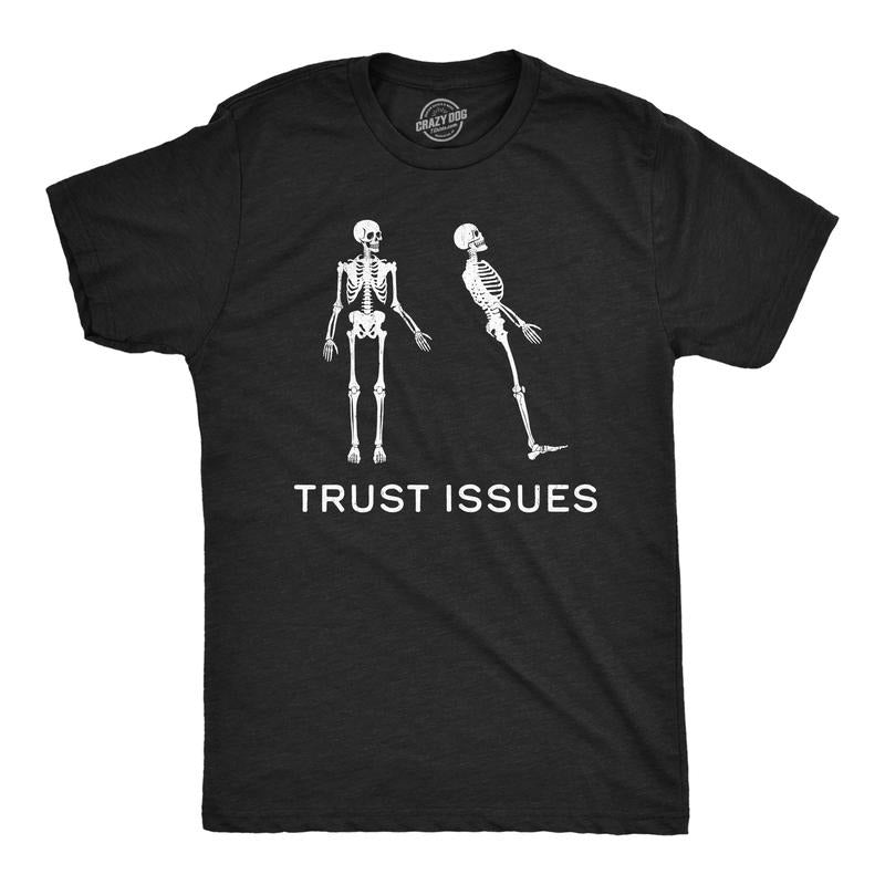Mens Funny T Shirts Trust Issues Sarcastic Skeleton Graphic Tee For Men Mens Funny T Shirts Cool Tees Soft Stylish Casual...