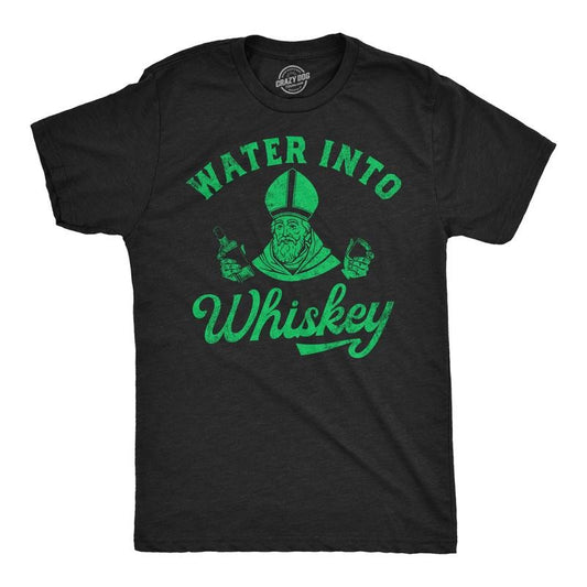 Mens Funny T Shirts Water Into Whiskey St Patricks Day Drinking Tee For Men Mens Funny T Shirts Cool Tees Soft Stylish...