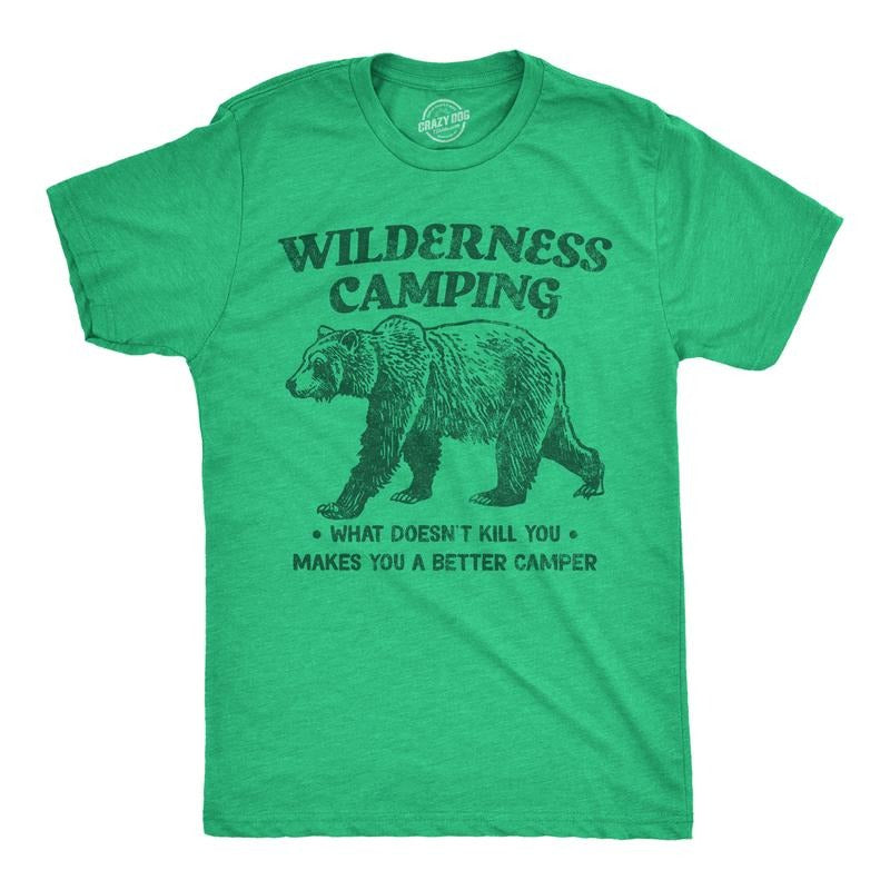 Mens Funny T Shirts Wilderness Camping Sarcastic Nature Graphic Novelty Tee For Men Mens Funny T Shirts Cool Tees Soft...
