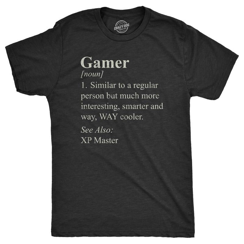 Mens Gamer Definition T Shirt Funny Video Games Lover Joke Tee for Guys Mens Funny T Shirts Cool Tees Soft Stylish Casual...