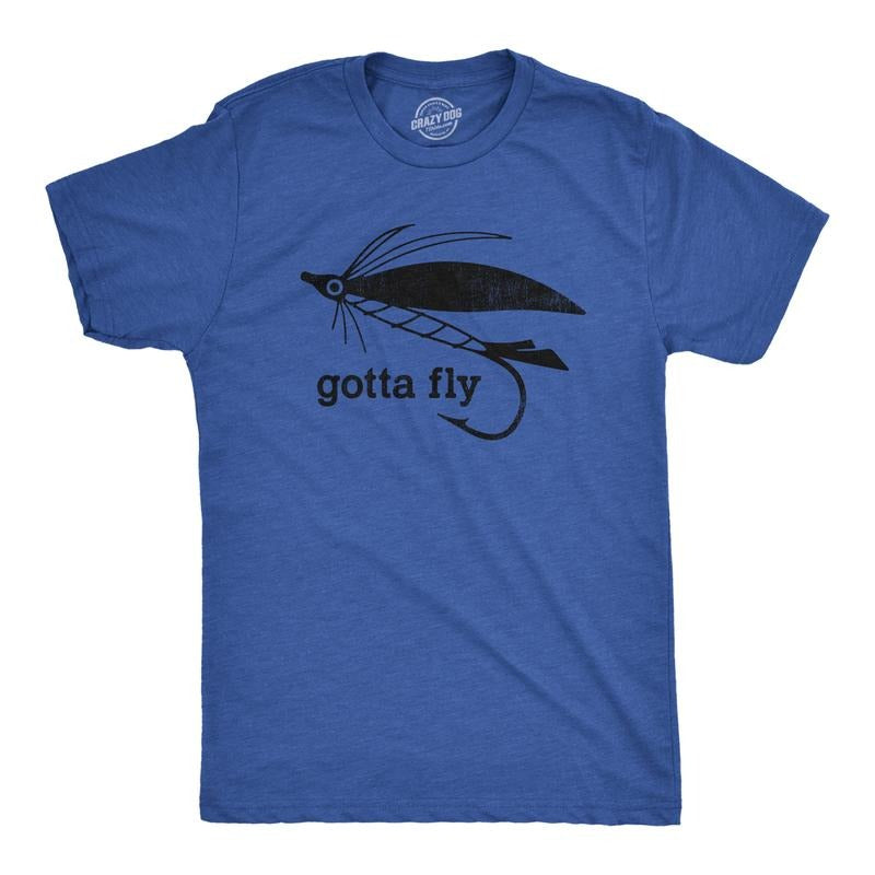 Mens Gotta Fly T Shirt Funny Fisherman Fly Fishing Lure Tee for Guys Mens Funny T Shirts Cool Tees Soft Stylish Casual...
