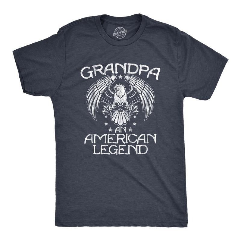 Mens Grandpa An American Legend T Shirt Funny Cool Grandparent Tee for Guys Mens Funny T Shirts Cool Tees Soft Stylish...