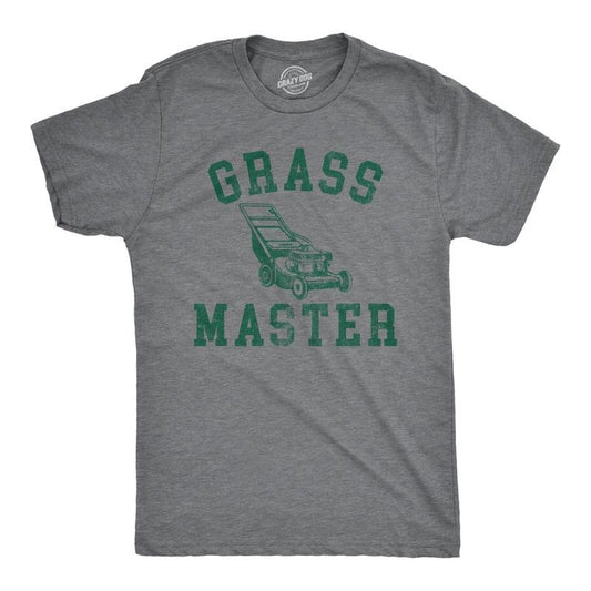 Mens Grass Master T Shirt Funny Push Lawnmower Yard Work Joke Tee for Guys Mens Funny T Shirts Cool Tees Soft Stylish...