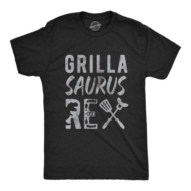 Mens Grillasaurus Rex Tshirt Funny BBQ Cookout Grill Dinosaur Trex Graphic Tee Mens Funny T Shirts Cool Slimming Tees...