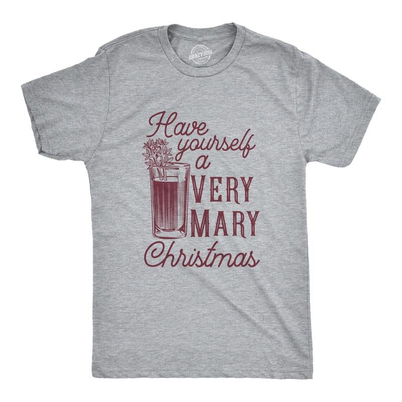 Mens Have Yourself A Very Mary Christmas T Shirt Funny Xmas Bloody Mary Drinking Tee For Guys Mens Funny T Shirts Cool...