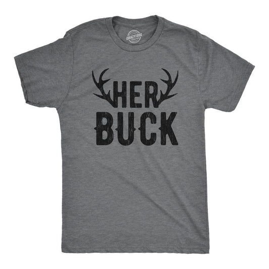 Mens Her Buck T shirt Funny Deer Hunting Couples Relationship Gift for Hunters Mens Funny T Shirts Cool Tees Soft Stylish...