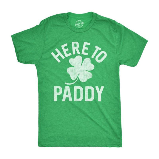Mens Here to Paddy T Shirt Funny Saint Patricks Day for Leaf Clover Irish Tee Mens Funny T Shirts Cool Tees Soft Stylish...