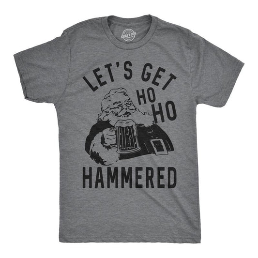Mens Ho Ho Hammered T Shirt Funny Christmas Drinking Tee for Guys Mens Funny T Shirts Cool Tees Soft Stylish Casual...
