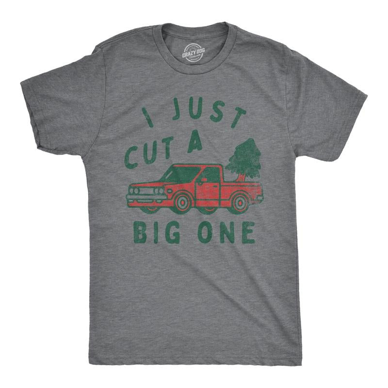 Mens I Just Cut A Big One T Shirt Funny Xmas Tree Fart Joke Tee For Guys Mens Funny T Shirts Cool Tees Soft Stylish...