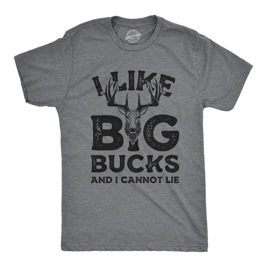 Mens I Like Big Bucks and I Cannot Lie T Shirt Funny Deer Hunting Tee Mens Funny T Shirts Cool Vintage Fashion T-Shirt...