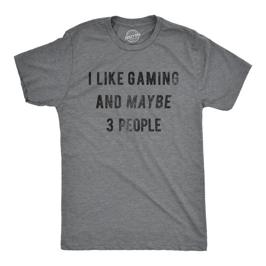 Mens I Like Gaming and Maybe 3 People T shirt Funny Video Gamer Gift Cool Gaming Mens Funny T Shirts Cool Tees Soft...
