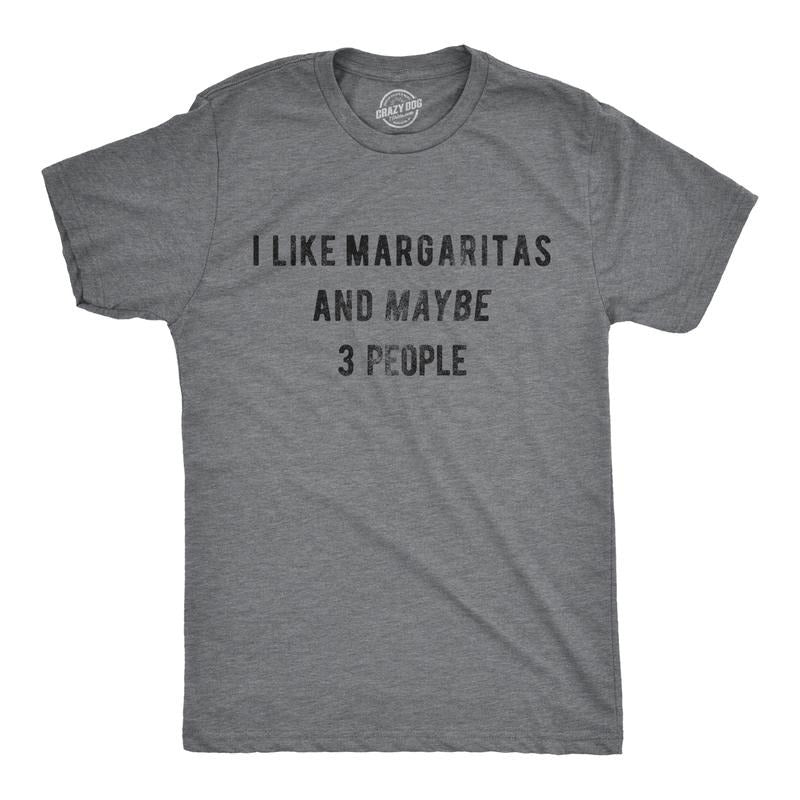 Mens I Like Margaritas And Maybe 3 People T Shirt Funny Tee Mens Funny T Shirts Cool Tees Soft Stylish Casual Menswear...