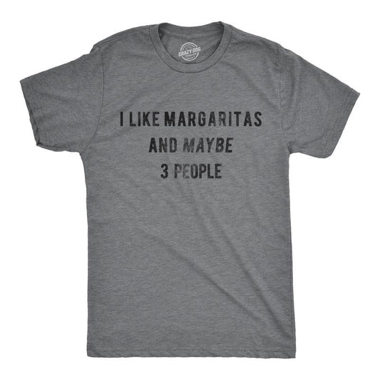Mens I Like Margaritas And Maybe 3 People T Shirt Funny Tee Mens Funny T Shirts Cool Tees Soft Stylish Casual Menswear...