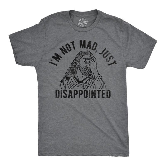 Mens Im Not Mad Just Disappointed Funny T Shirts Sarcastic Jesus Tee For Men Mens Funny T Shirts Cool Tees Soft Stylish...