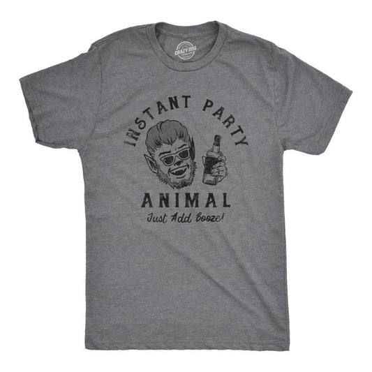 Mens Instant Party Animal T Shirt Funny Drinking Partying Wolverine Tee for Guys Mens Funny T Shirts Cool Tees Soft...