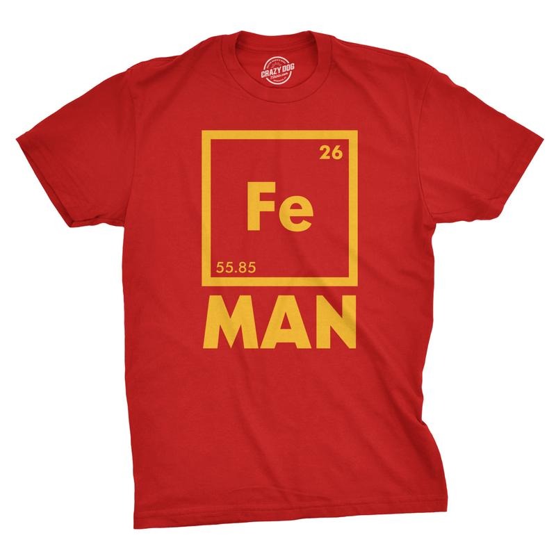 Mens Iron Science T Shirt Cool Novelty Funny Nerdy Graphic Print Tee Guys Mens Funny T Shirts Cool Tees Soft Stylish...