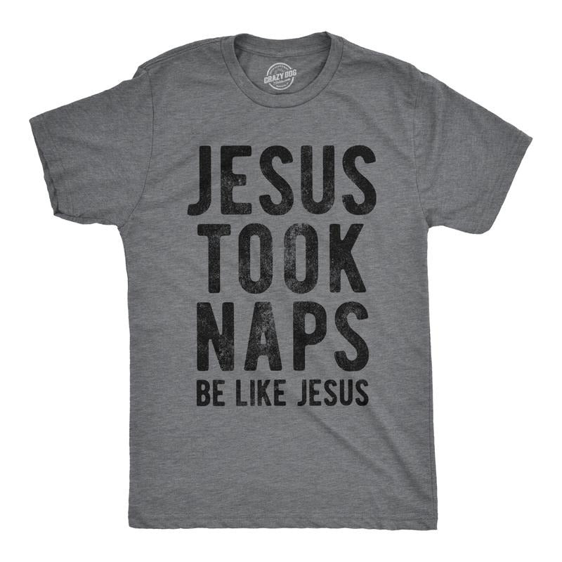 Mens Jesus Took Naps T shirt Funny Novelty Christian Religion Faith Graphic Tee Mens Funny T Shirts Cool Tees Soft...