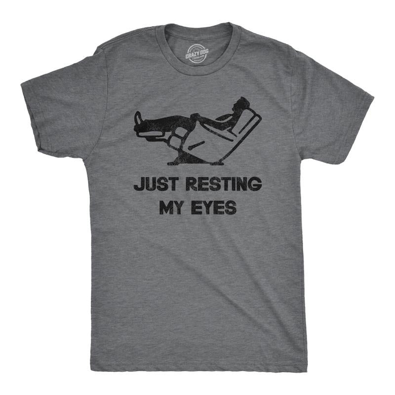 Mens Just Resting My Eyes T Shirt Funny Sarcastic Top Cool Gift for Dad Joke Mens Funny T Shirts Cool Tees Soft Stylish...