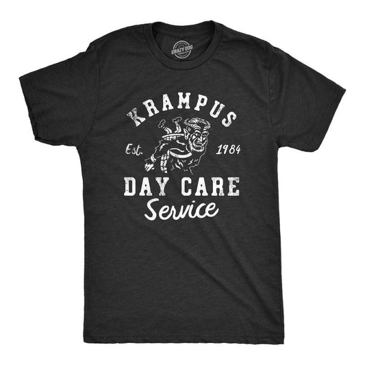 Mens Krampus Day Care Service T Shirt Funny Saint Nicholas Folklore Joke Tee For Guys Mens Funny T Shirts Cool Tees Soft...