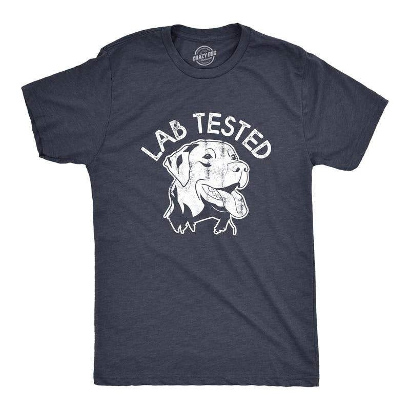 Mens Lab Tested T Shirt Funny Pet Puppy Labrador Retriever Joke Tee For Guys Mens Funny T Shirts Cool Tees Soft Stylish...