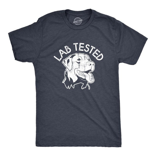 Mens Lab Tested T Shirt Funny Pet Puppy Labrador Retriever Joke Tee For Guys Mens Funny T Shirts Cool Tees Soft Stylish...