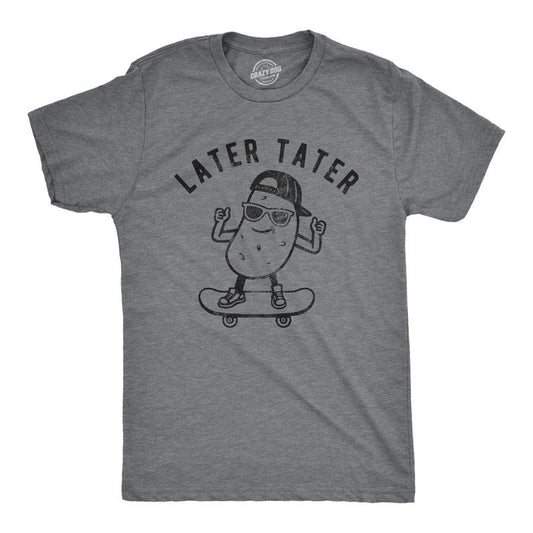 Mens Later Tater T Shirt Funny Skateboarding Potato Graphic Tee Mens Funny T Shirts Cool Tees Soft Stylish Casual...