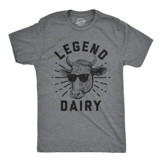 Mens Legend Dairy T Shirt Funny Cow Sunglasses Graphic Novelty Tee Mens Funny T Shirts Cool Tees Soft Stylish Casual...