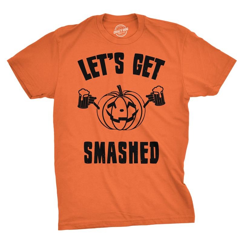 Mens Lets Get Smashed Funny T shirts Pumpkin Halloween Costume T shirt Mens Funny T Shirts Cool Tees Soft Stylish Casual...