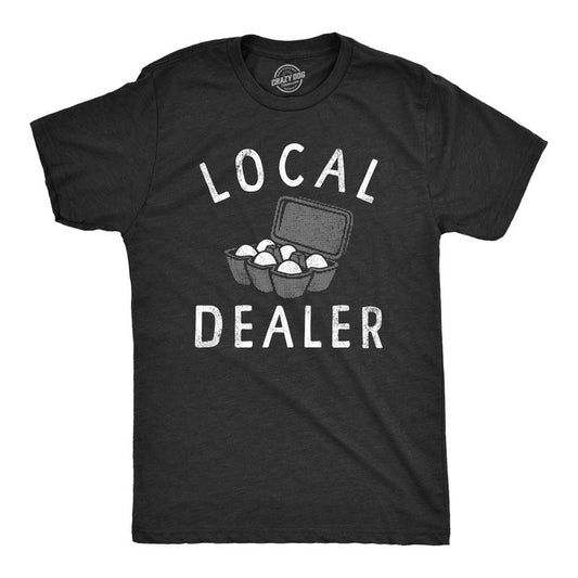 Mens Local Egg Dealer T Shirt Funny Easter Sunday Eggs Joke Tee for Guys Mens Funny T Shirts Cool Tees Soft Stylish...