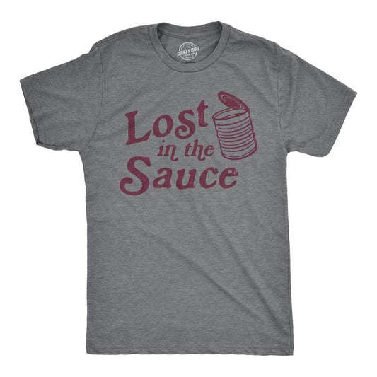 Mens Lost In The Sauce T Shirt Funny Thanksgiving Dinner Turkey Day Cranberry Sauce Tee Mens Funny T Shirts Cool Tees...
