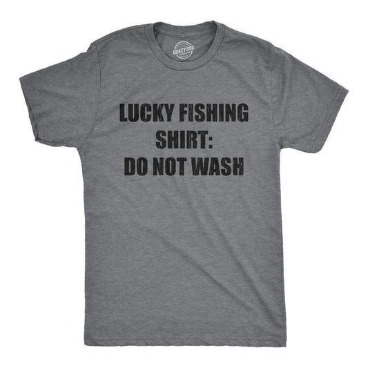 Mens Lucky Fishing Shirt Do Not Wash T Shirt Funny Fisherman Angler Graphic Tee Mens Funny T Shirts Cool Tees Soft...