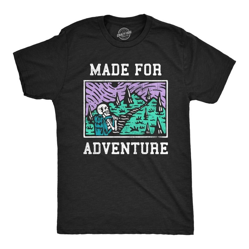 Mens Made for Adventure T Shirt Funny Hiking Outdoors Camping Lovers Tee for Guys Mens Funny T Shirts Cool Tees Soft...