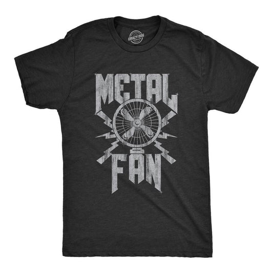 Mens Metal Fan T Shirt Funny Sarcastic Air Blowing Fan Graphic Novelty Music Tee for Guys Mens Funny T Shirts Cool Tees...