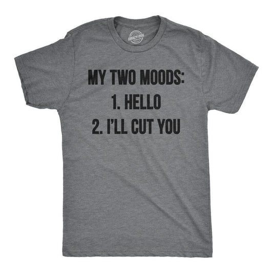 Mens My Two Moods Funny Tee Novelty Humor Shirts Cool Graphic Hilarious T shirt Mens Funny T Shirts Cool Tees Soft...