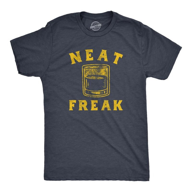 Mens Neat Freak T Shirt Funny Liquor Spirit Drinking Lovers Joke Tee for Guys Mens Funny T Shirts Cool Vintage Fashion...
