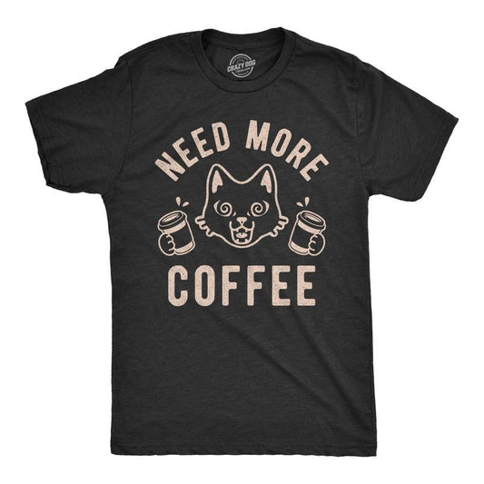Mens Need More Coffee T shirt Funny Cat Kitty Animal Lover Graphic Novelty Tee Mens Funny T Shirts Cool Tees Soft Stylish...