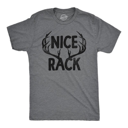 Mens Nice Rack T Shirt Funny Deer Hunter Antlers Joke Tee For Guys Mens Funny T Shirts Cool Tees Soft Stylish Casual...