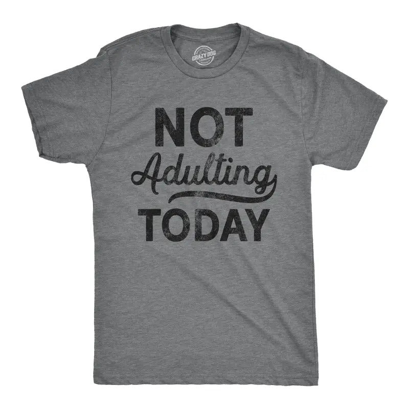 Mens Not Adulting Today T shirt Hilarious Graphic tee with Funny Sayings Mens Funny T Shirts Cool Vintage Fashion T-Shirt...