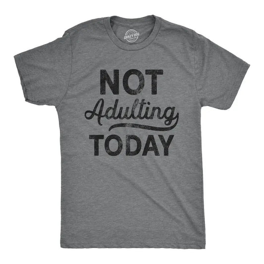 Mens Not Adulting Today T shirt Hilarious Graphic tee with Funny Sayings Mens Funny T Shirts Cool Vintage Fashion T-Shirt...