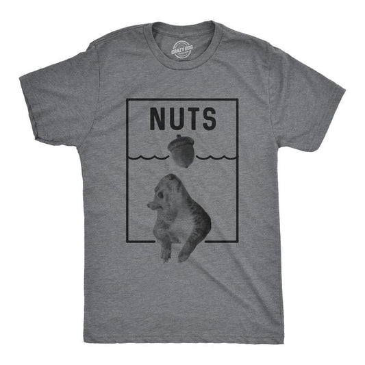 Mens Nuts Jaws Squirrel Parody T Shirt Funny Novelty Shark Movie Graphic Tee for Guys Mens Funny T Shirts Cool Tees Soft...