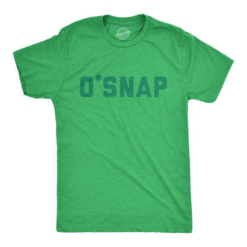 Mens O Snap T Shirt Funny Shamrock Saint Patricks Day Irish St Patty Tee for Him Mens Funny T Shirts Cool Tees Soft...