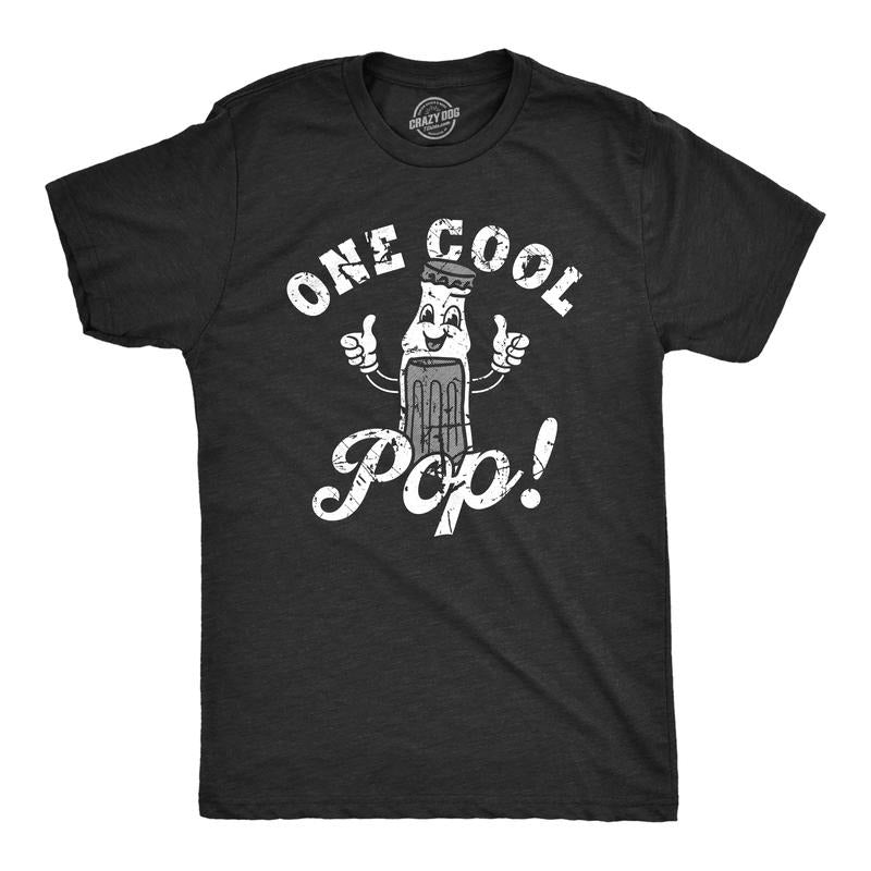 Mens One Cool Pop T Shirt Funny Father's Day Gift Soda Drink Joke Tee For Guys Mens Funny T Shirts Cool Tees Soft Stylish...
