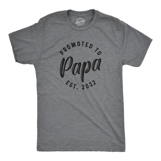 Mens Promoted To Papa 2023 or 2022 Tshirt Funny New Baby Family Graphic Tee Mens Funny T Shirts Cool Tees Soft Stylish...
