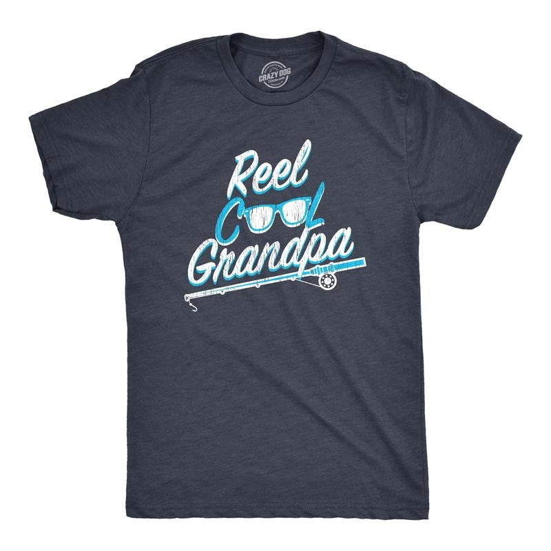 Mens Reel Cool Grandpa T Shirt Funny Sarcastic Fishing Joke Pole Tee For Guys Mens Funny T Shirts Cool Tees Soft Stylish...