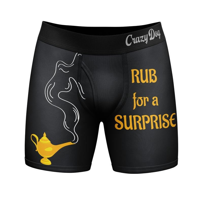 Mens Rub for A Surprise Boxer Briefs Funny Sarcastic Offensive Underwear for Guys Joke Funny Graphic Boxers Dad Joke ...
