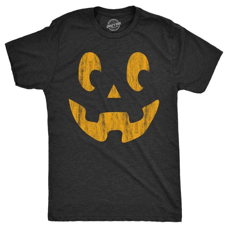 Mens Side Eye Steve Pumpkin T Shirt Funny Halloween Jack O Lantern Weird Smile Tee For Guys Mens Funny T Shirts Cool Tees...