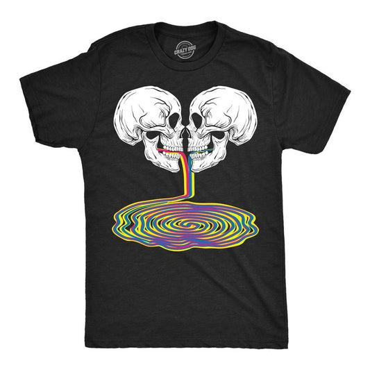 Mens Skull Rainbow Puddle Funny T Shirts Cool Graphic Tee For Men Mens Funny T Shirts Cool Tees Soft Stylish Casual...